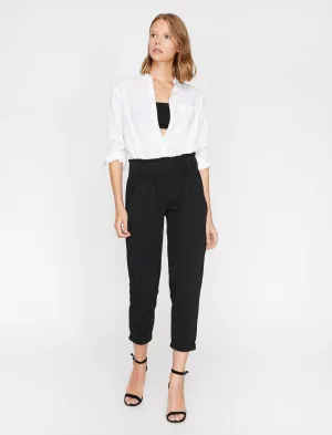 16338 Black Elastic Waist Trousers