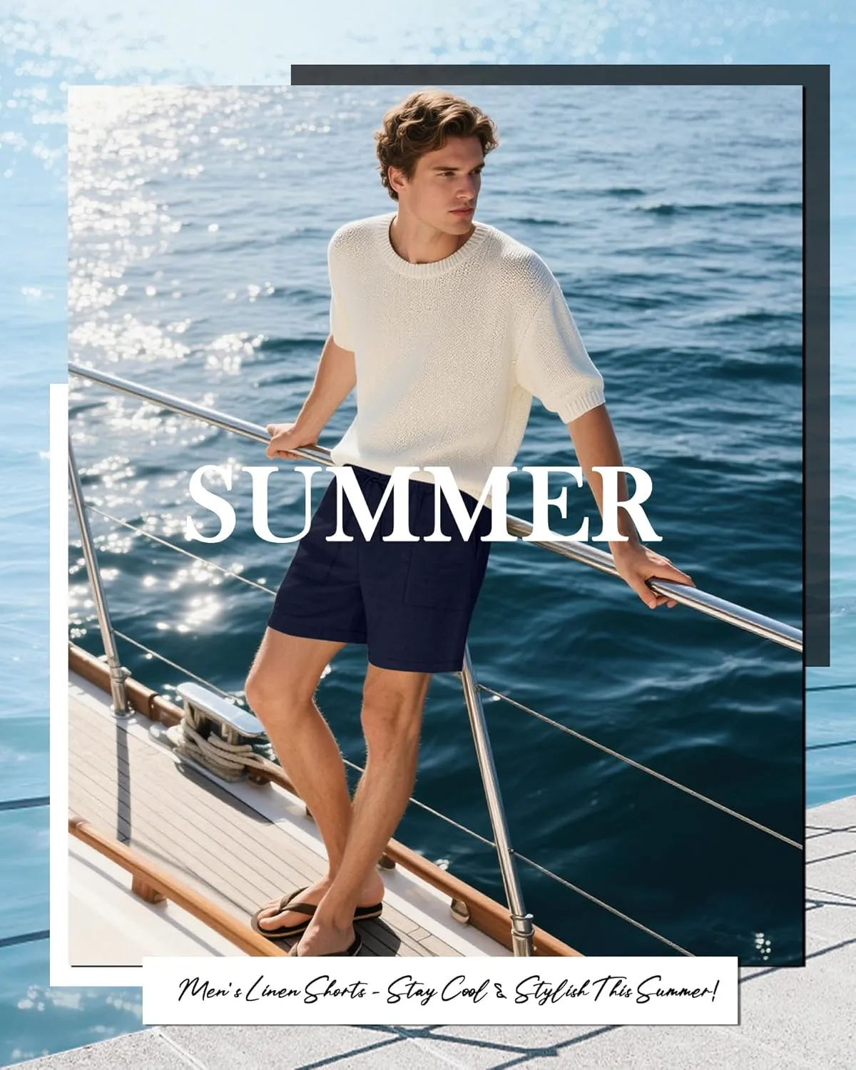 3 Pack Men's Linen Shorts, 3.5 Inch Cotton Drawstring Casual Summer Shorts Elastic Waist Beach Bottom with Pockets