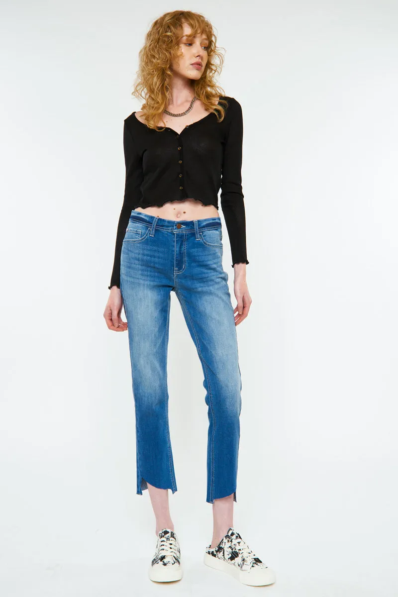 Alex Mid Rise Straight Jeans