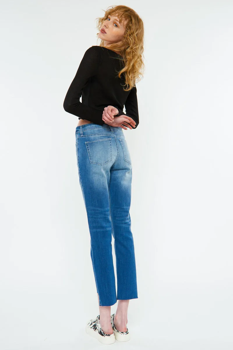 Alex Mid Rise Straight Jeans
