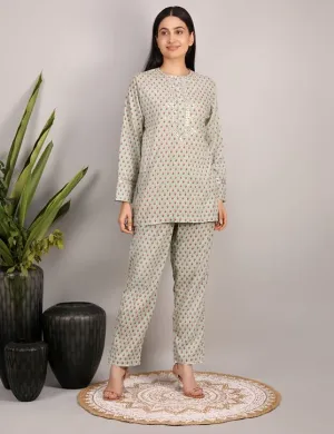 Amira- Hand Block Print Cotton Co-ord Set