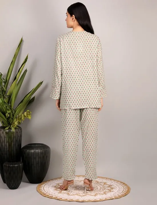 Amira- Hand Block Print Cotton Co-ord Set