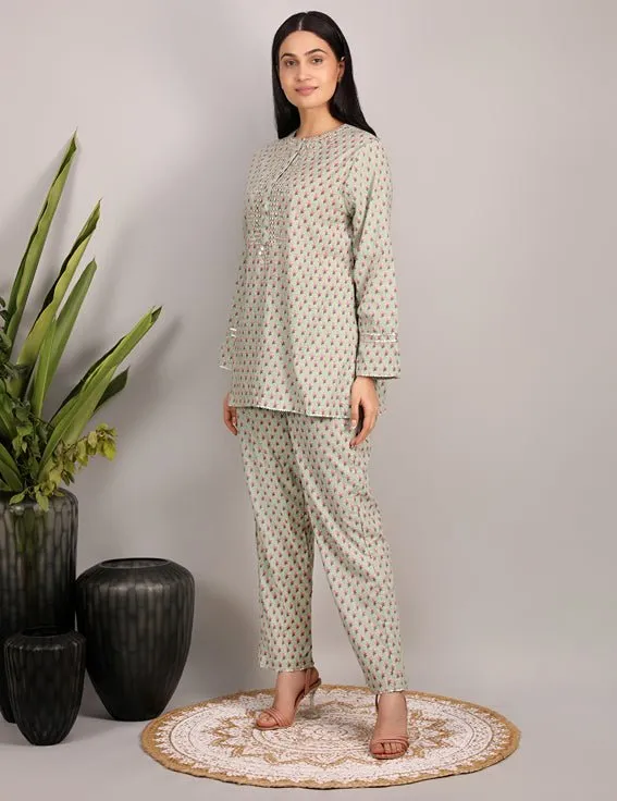 Amira- Hand Block Print Cotton Co-ord Set