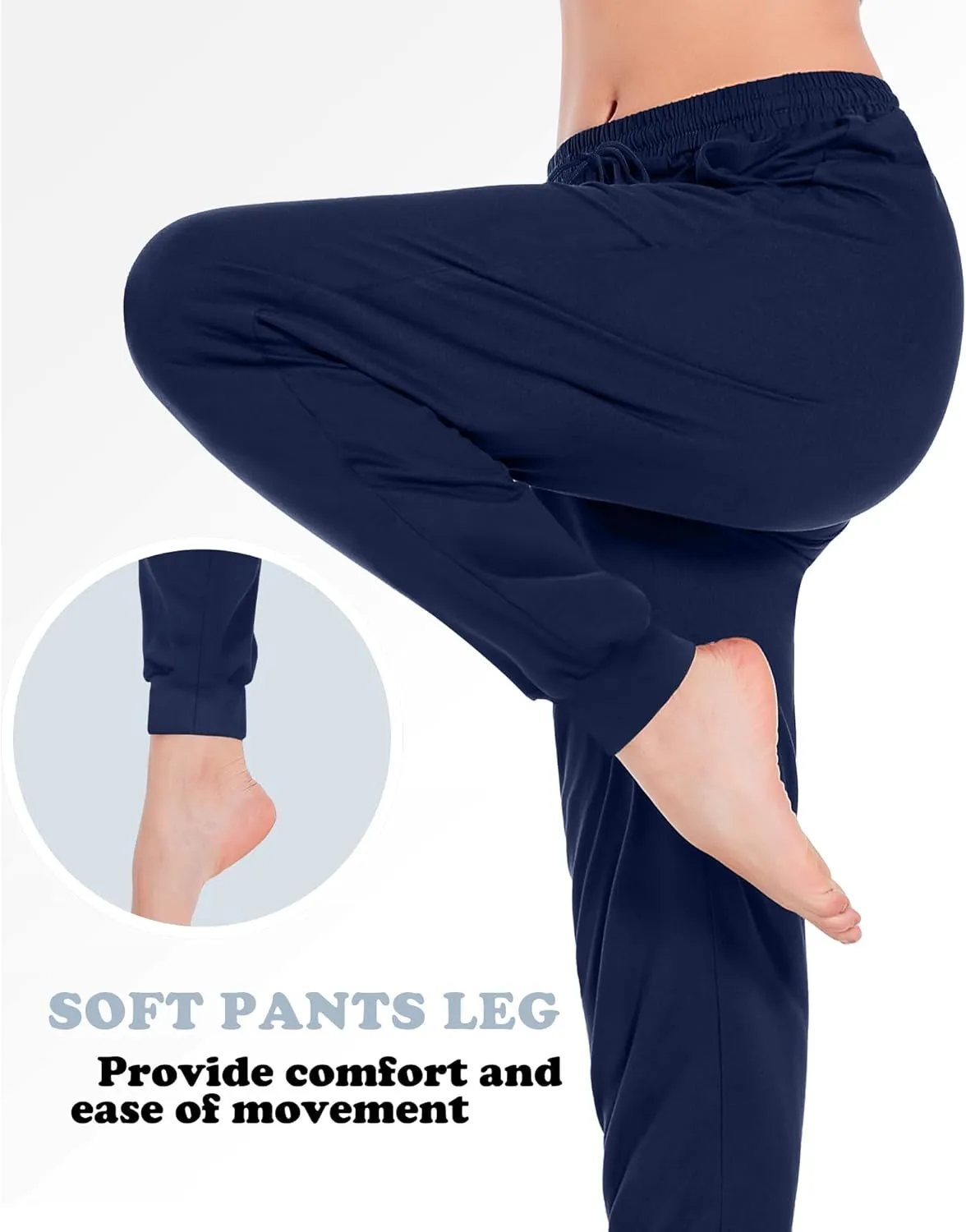 ASIMOON Sweatpants Women with Pockets Loose Lightweight Stretch Yoga Lounge Pants Comfy Drawstring Workout Jogging Pants