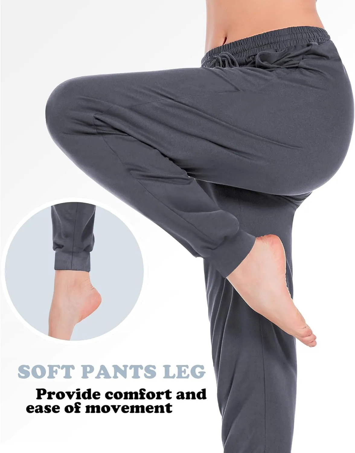 ASIMOON Sweatpants Women with Pockets Loose Lightweight Stretch Yoga Lounge Pants Comfy Drawstring Workout Jogging Pants