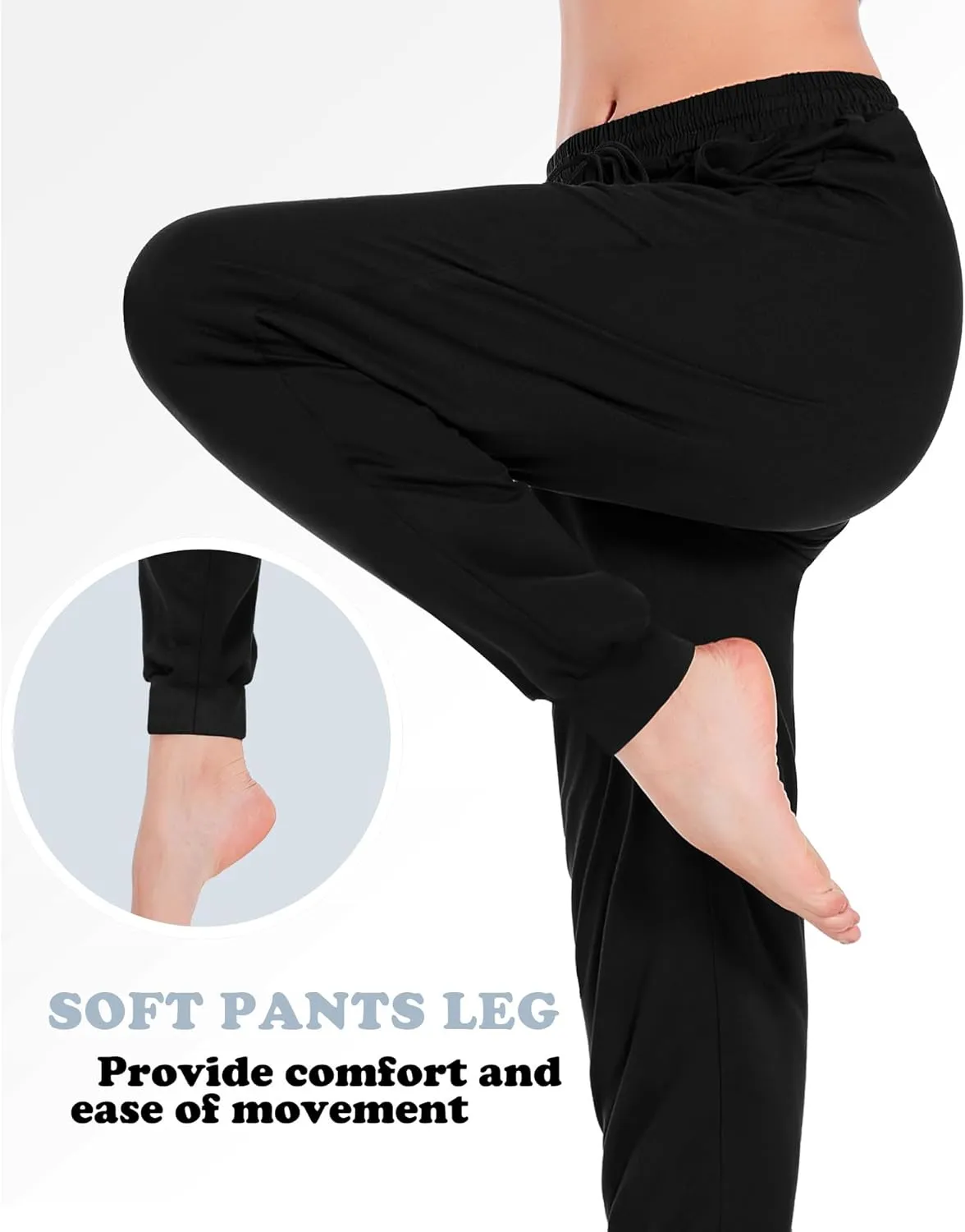 ASIMOON Sweatpants Women with Pockets Loose Lightweight Stretch Yoga Lounge Pants Comfy Drawstring Workout Jogging Pants