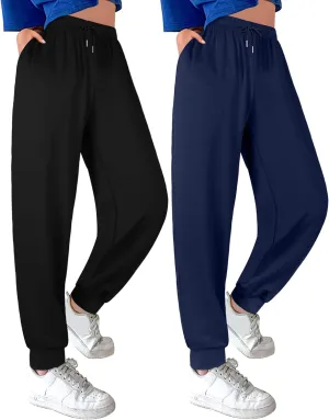 ASIMOON Sweatpants Women with Pockets Loose Lightweight Stretch Yoga Lounge Pants Comfy Drawstring Workout Jogging Pants