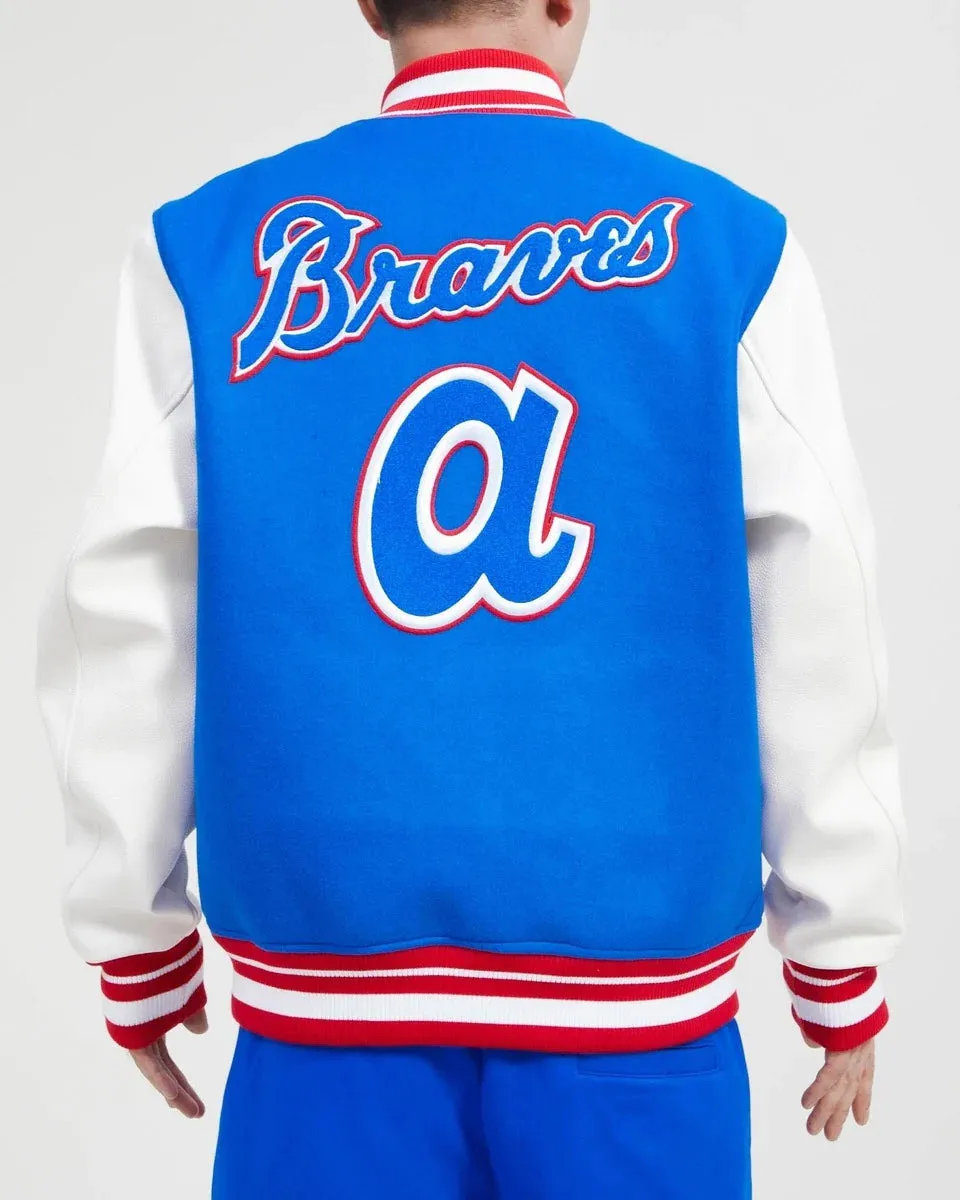 Atlanta Braves Royal Blue Varsity Jacket “a” Logo