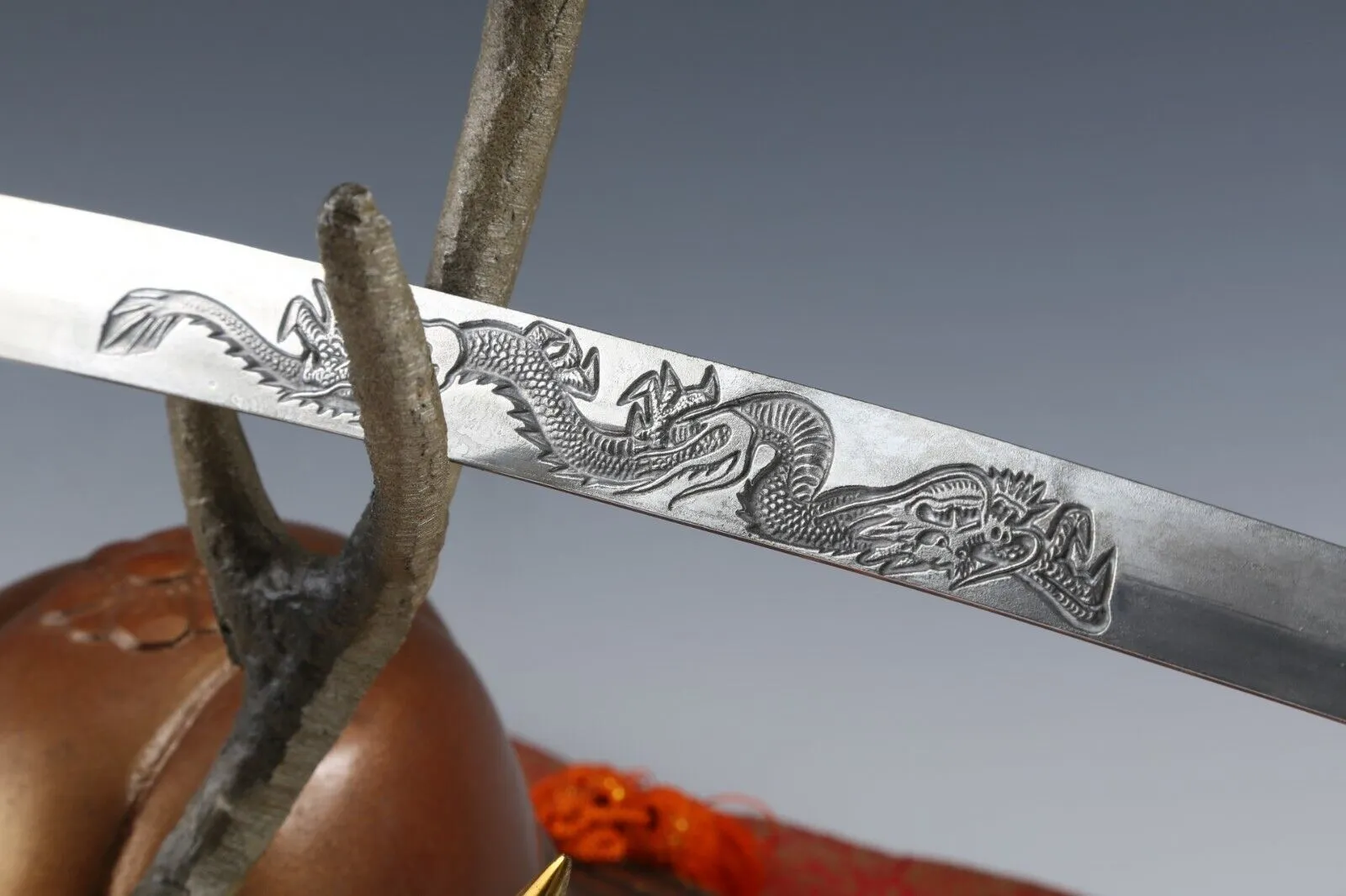 Beautiful Samurai Helmet -Shikanosuke Buddhism Kabuto with a Replica Blade-