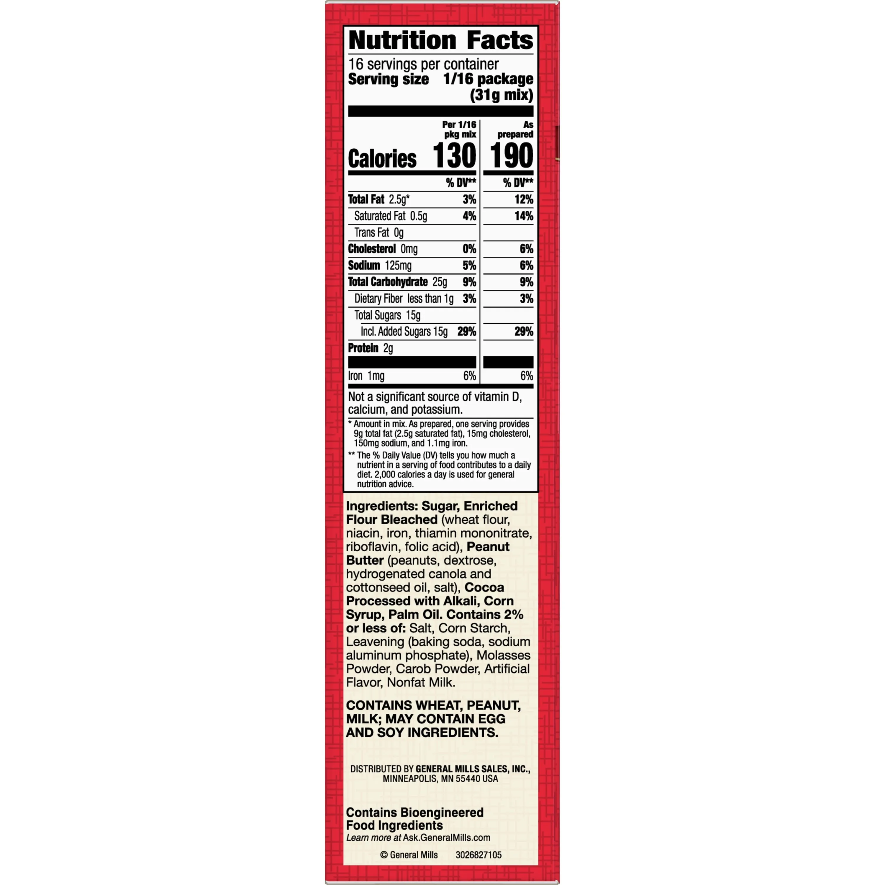 Betty Crocker Delights Peanut Butter Cookie Brownie Bar Mix, 17.2 oz.