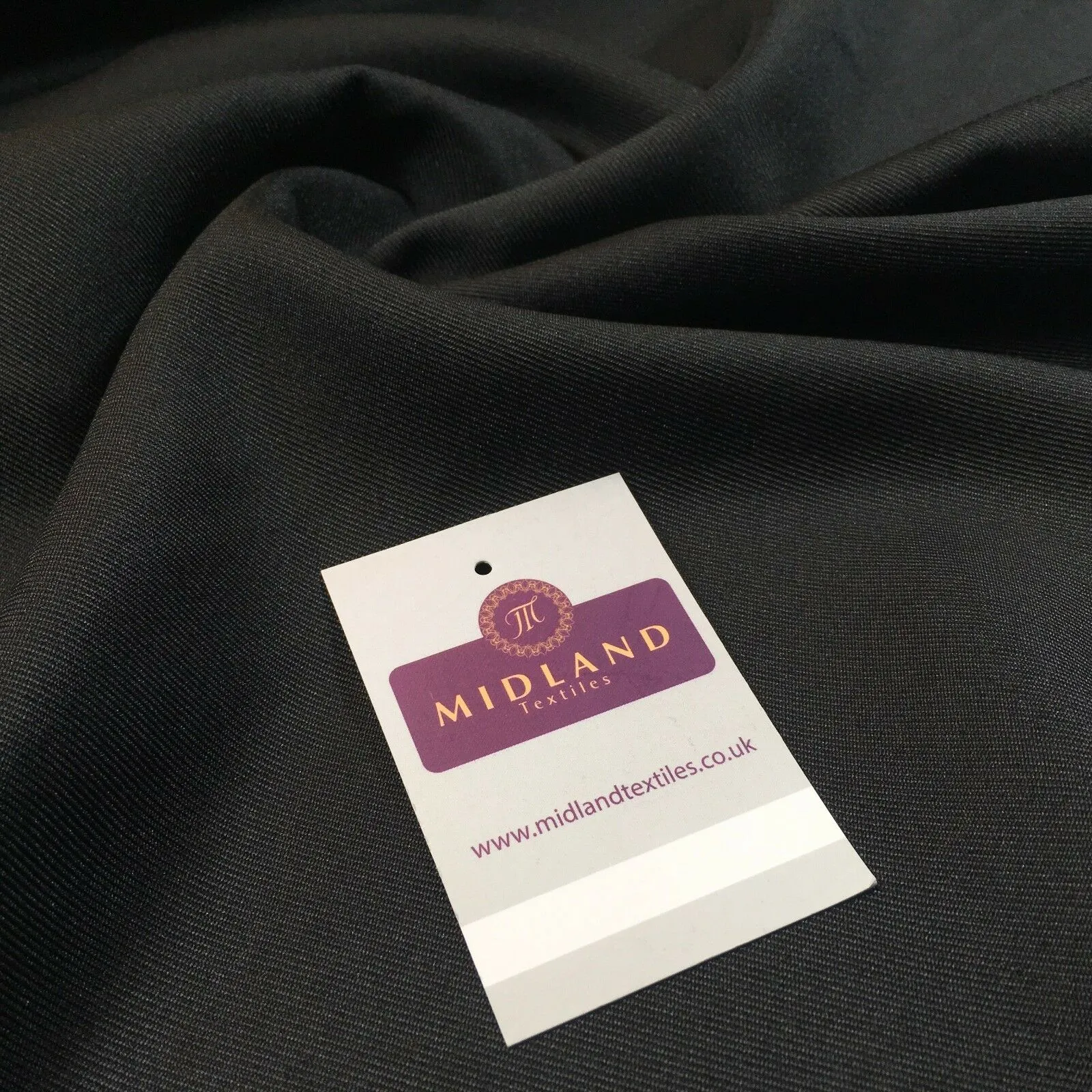 Black Plain Polyester Twill fabric ideal for suits, skirts, uniform 58" M773