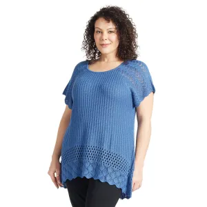 Blue Pointelle - Shirt