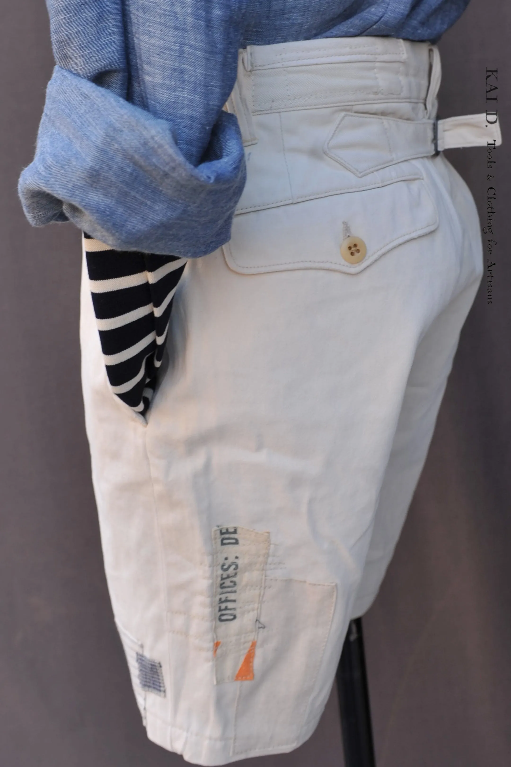 Boro White Cotton Shorts - Bodie - 32