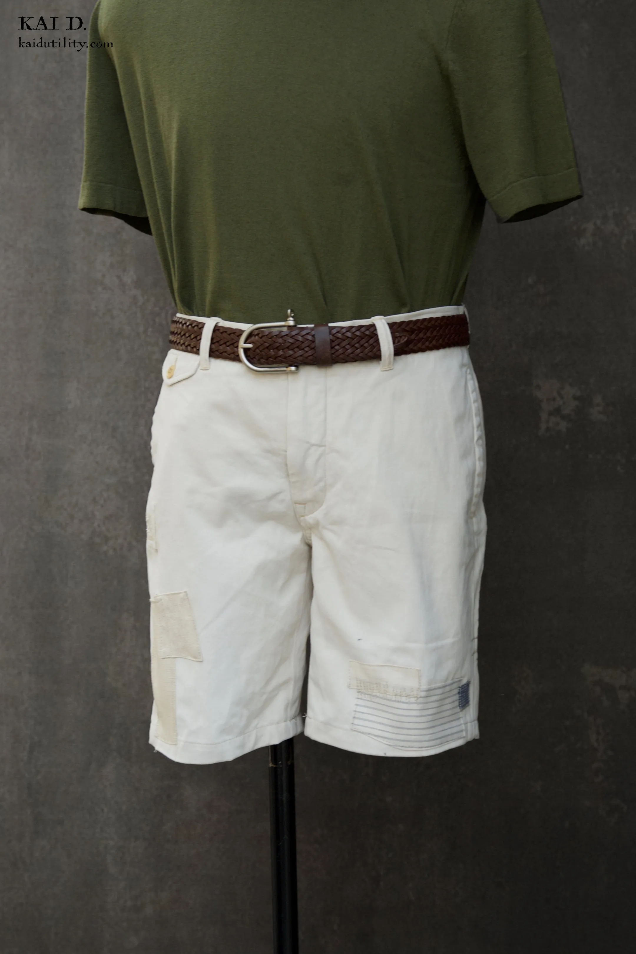 Boro White Cotton Shorts - Bodie - 32