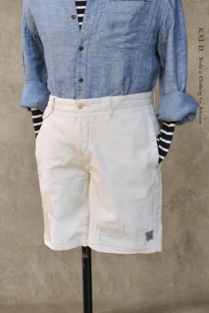 Boro White Cotton Shorts - Bodie - 32
