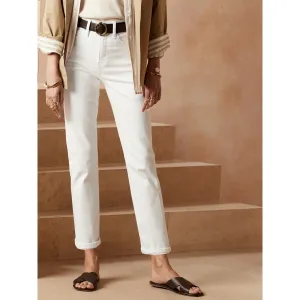 BR High Rise White Slim Jeans