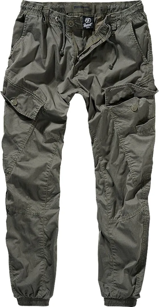 Brandit Ray Vintage Trousers with Elastic Waist, Olive