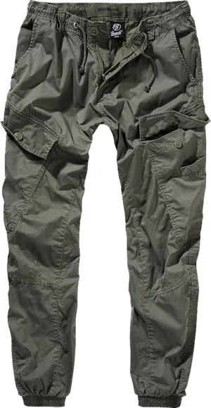 Brandit Ray Vintage Trousers with Elastic Waist, Olive