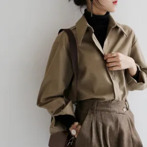 Casual Fashion Button Cuff Long Sleeve Blouses