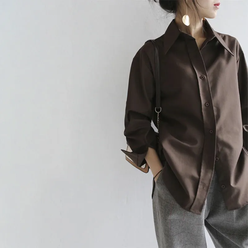 Casual Fashion Button Cuff Long Sleeve Blouses