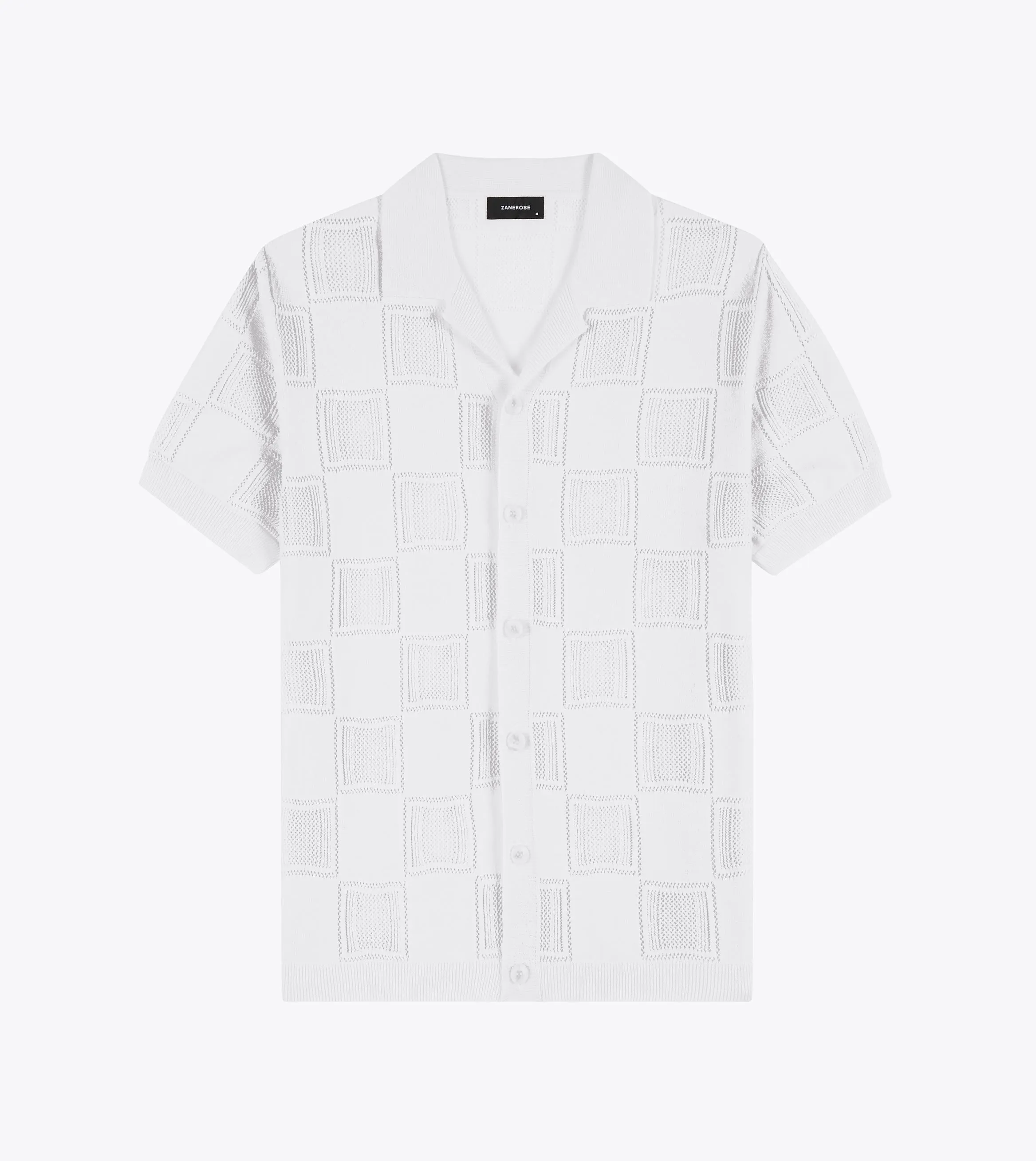 Check Knitted Shirt Vintage White
