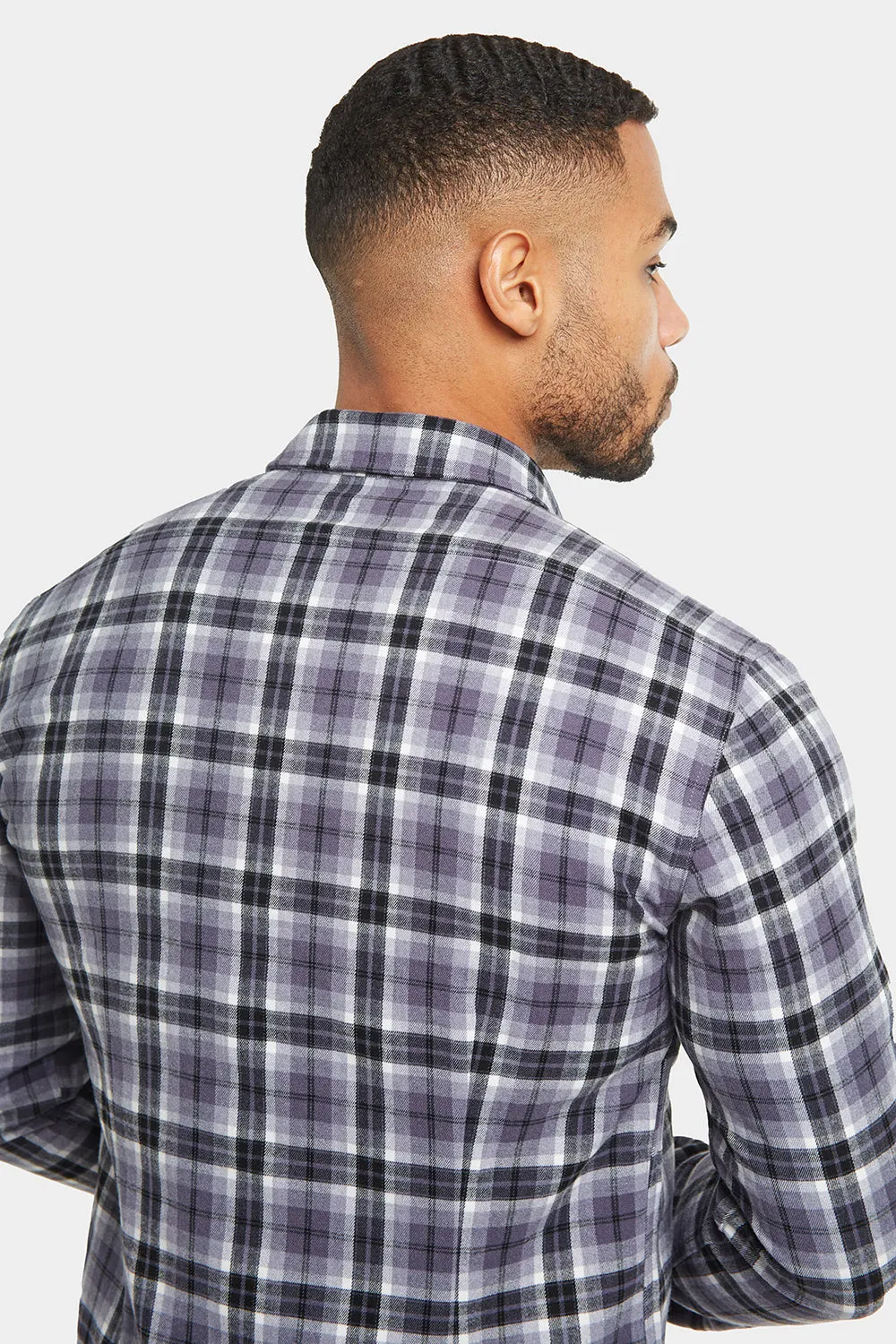 Check Overshirt in Pale Blue