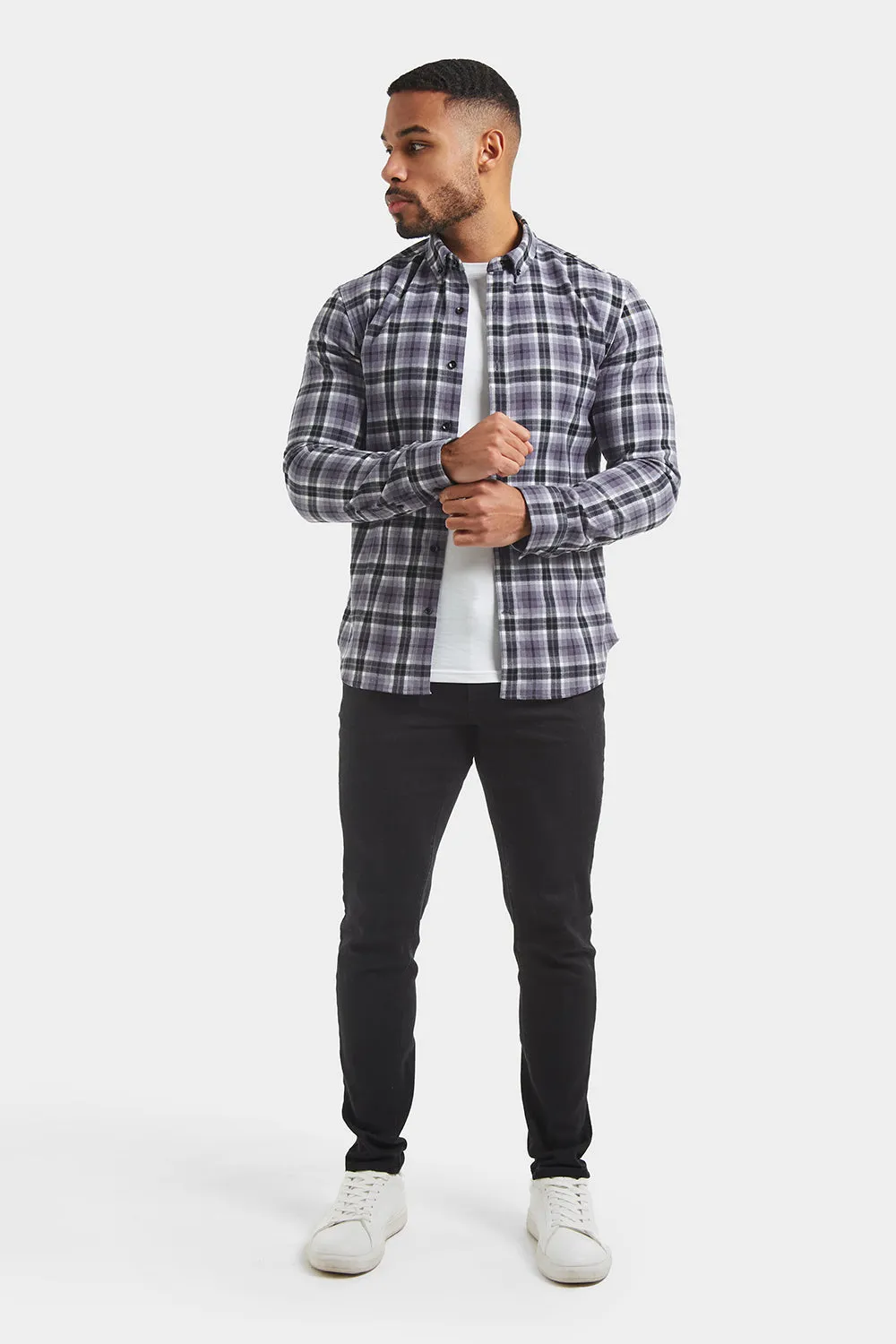 Check Overshirt in Pale Blue