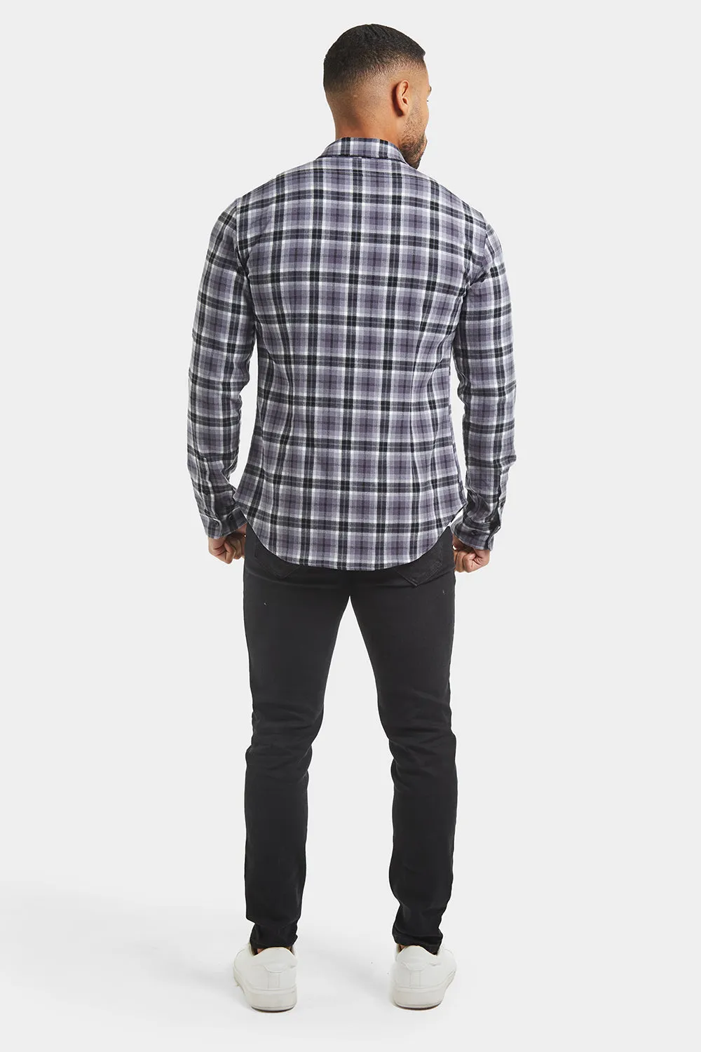 Check Overshirt in Pale Blue