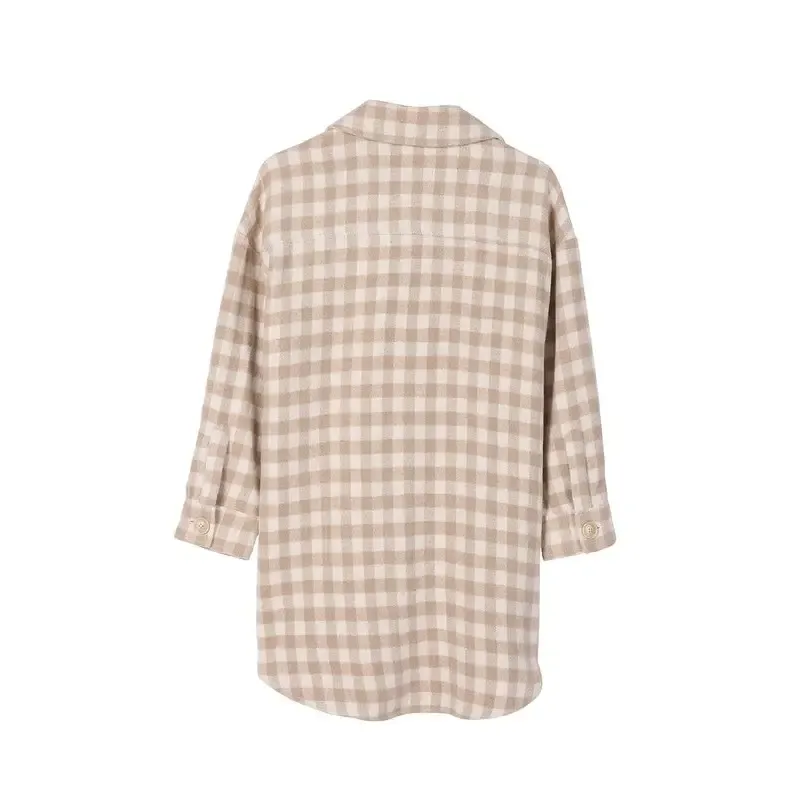 Check pattern long shacket