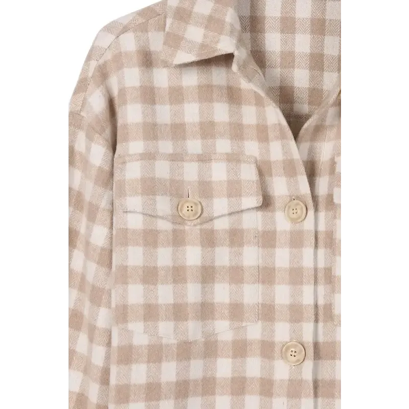 Check pattern long shacket