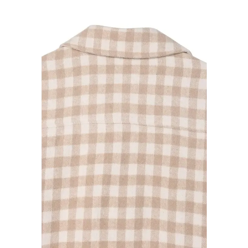Check pattern long shacket