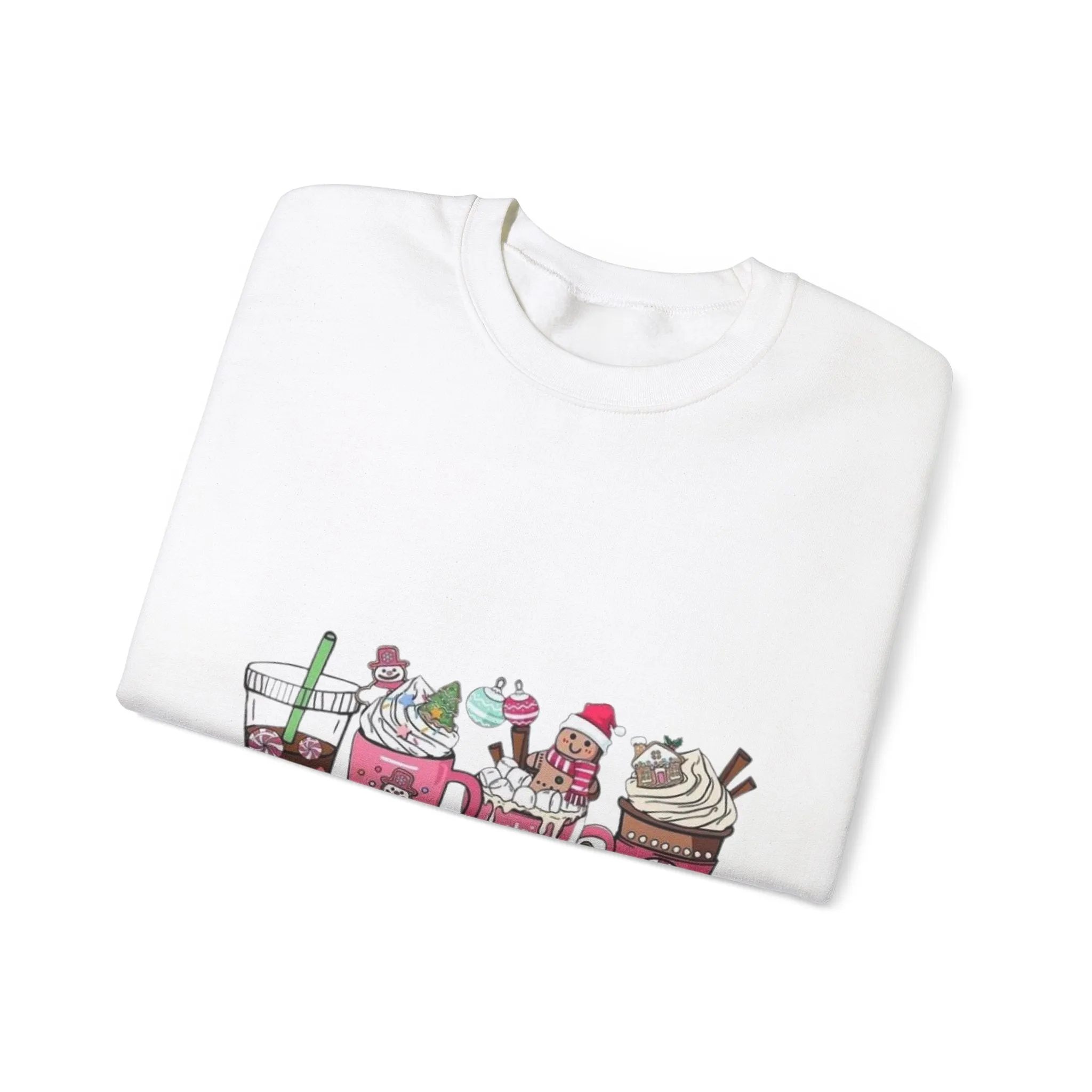 Christmas pink drinks Unisex Heavy Blend™ Crewneck Sweatshirt