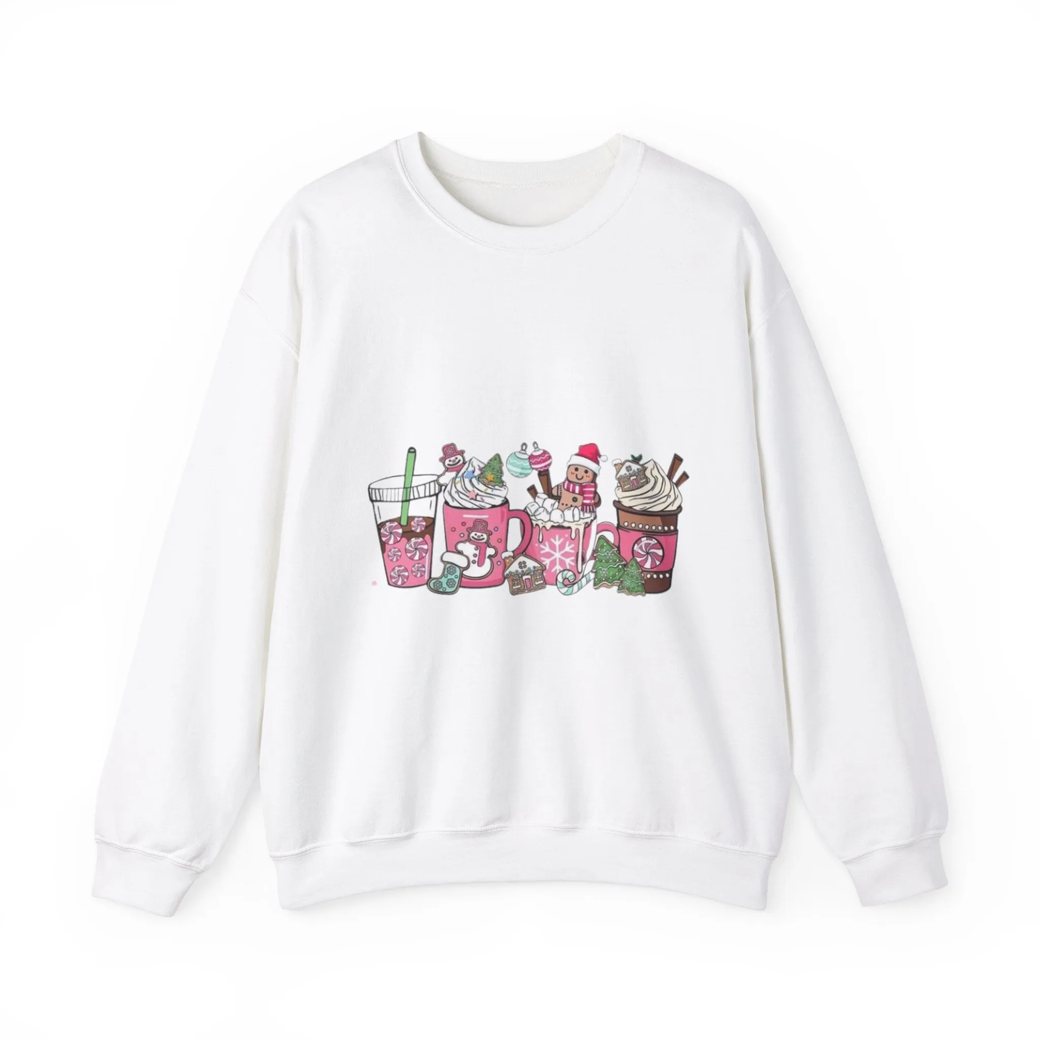 Christmas pink drinks Unisex Heavy Blend™ Crewneck Sweatshirt