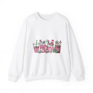Christmas pink drinks Unisex Heavy Blend™ Crewneck Sweatshirt