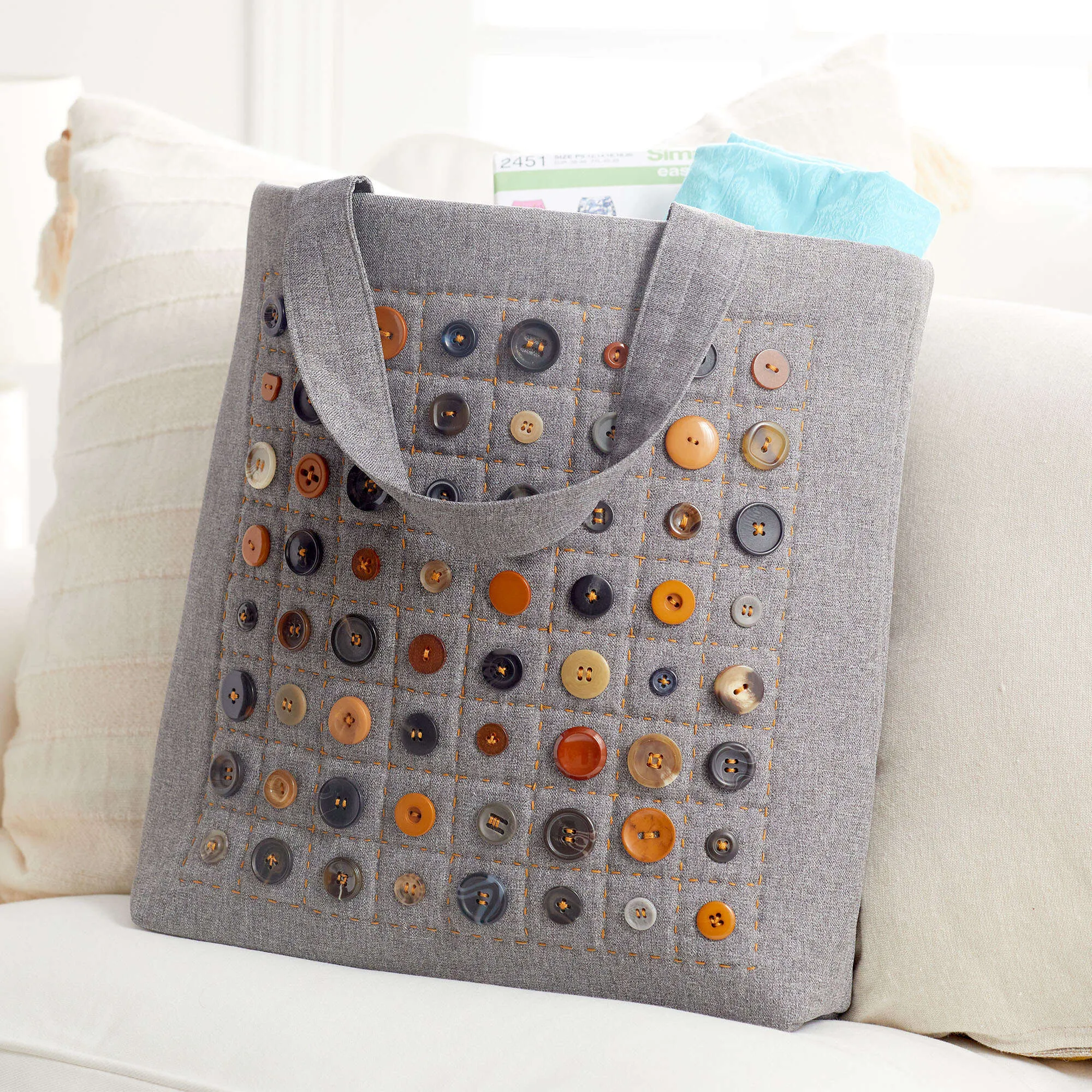 Coats & Clark Sewing Button And Big Stitch Tote