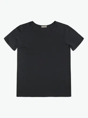 Crewneck Detailed Modal Blend Jersey T-Shirt Charcoal Grey
