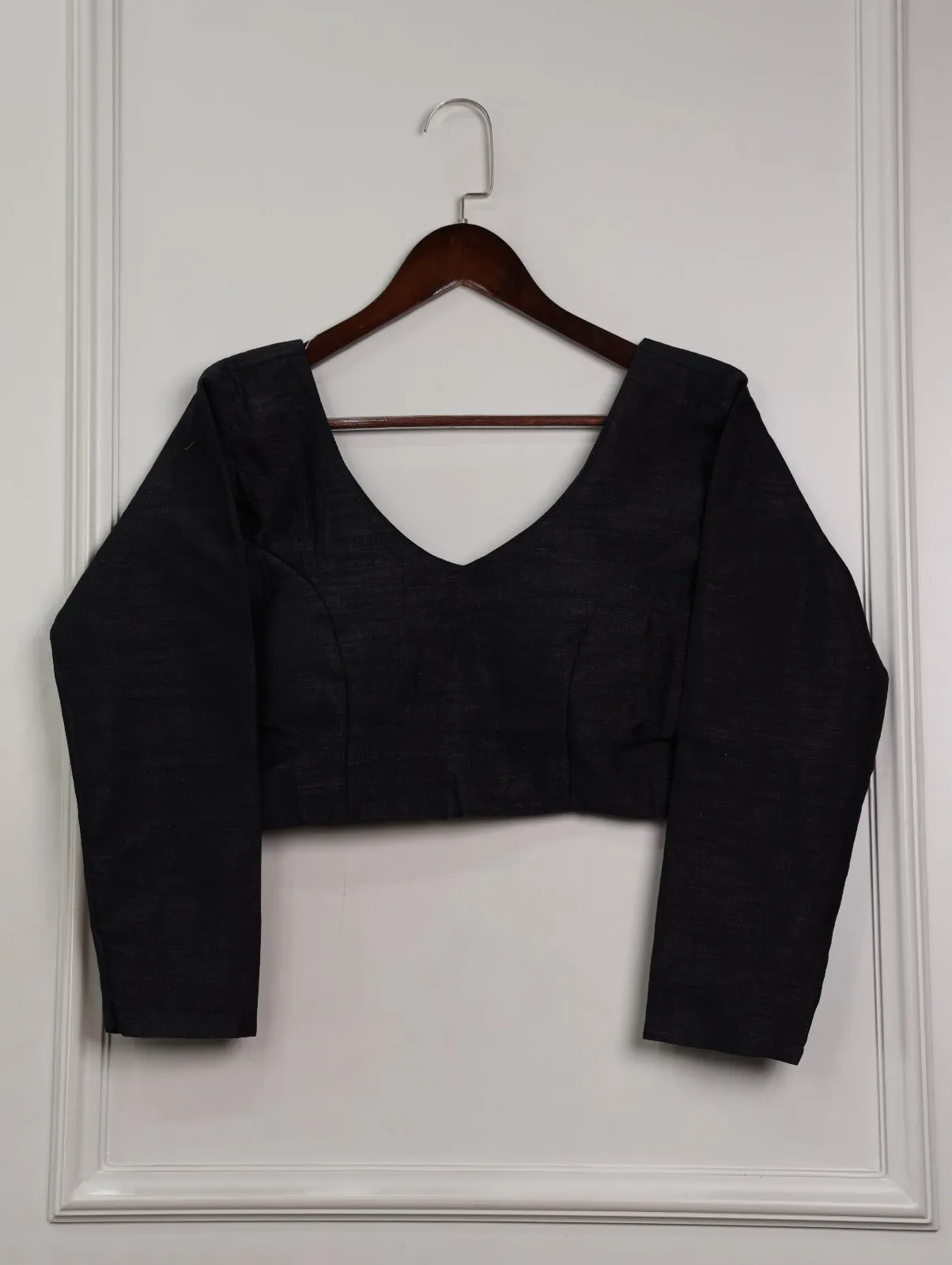Dark Black Effortless Elegance Banglori Blouse