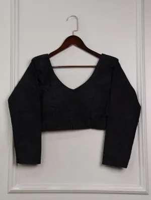 Dark Black Effortless Elegance Banglori Blouse