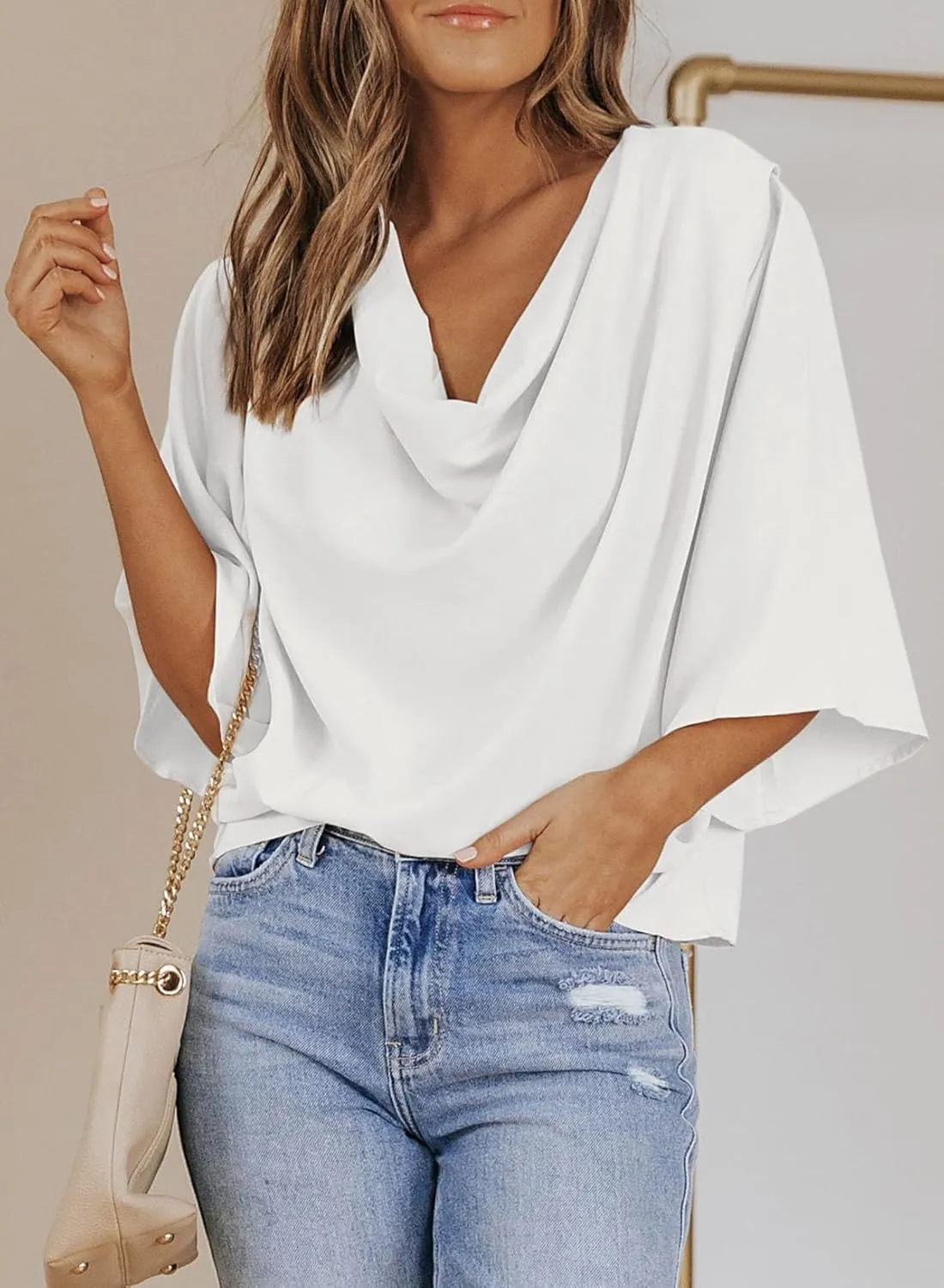 Dokotoo Womens Blouses and Tops Short Sleeve Chiffon Shirts and Tops