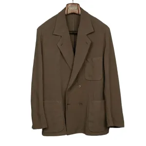 Double-breasted jacket in cocoa brown cotton linen (separates)
