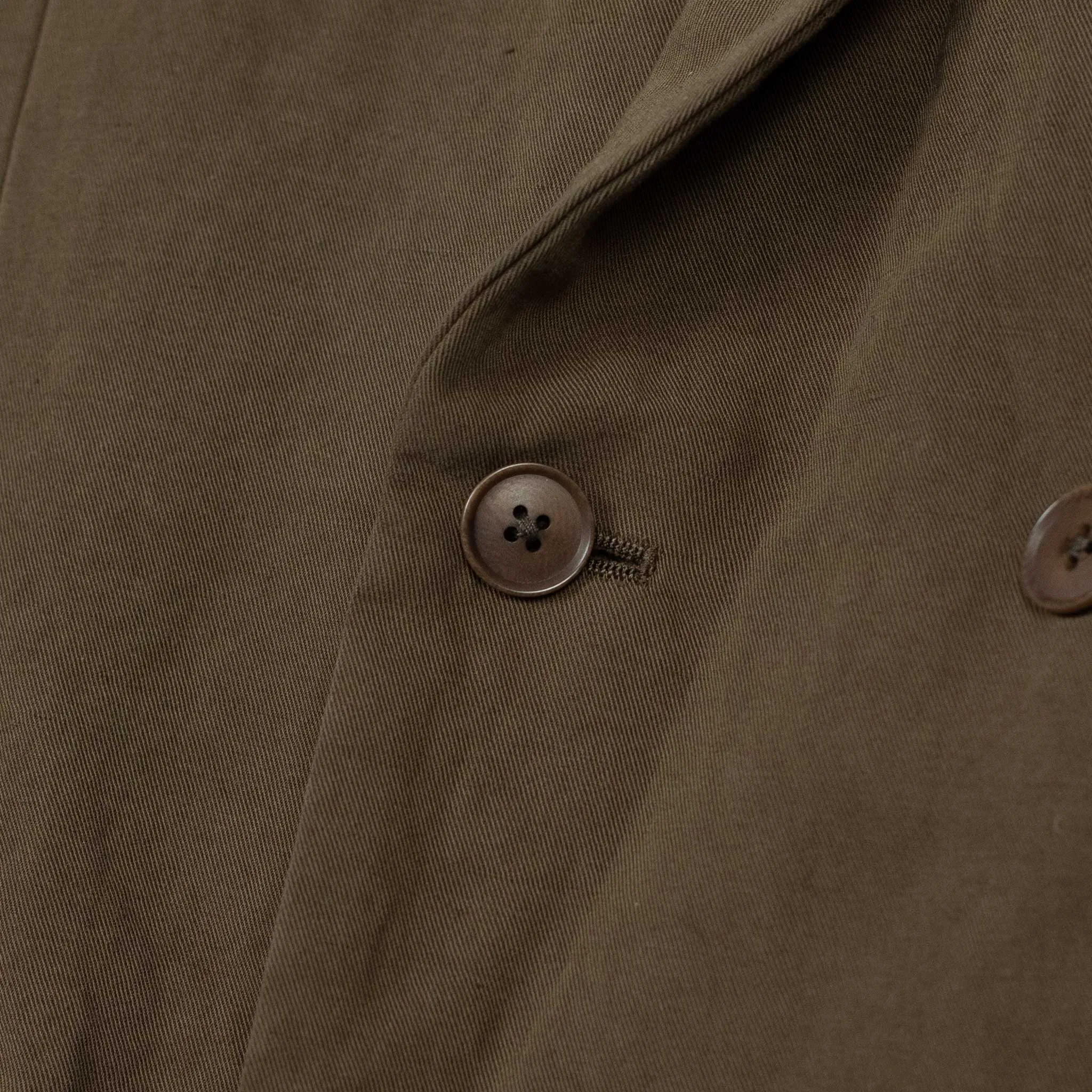 Double-breasted jacket in cocoa brown cotton linen (separates)