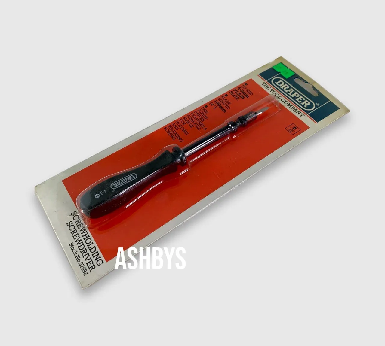Draper 4.5mm Plain Slot Screwholding Screwdriver 27592 (NEW UNUSED OLD STOCK)