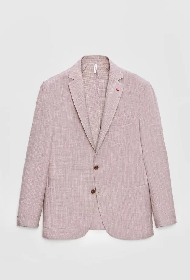 Ds Damat Slim Fit Gray Printed Fabric Jacket