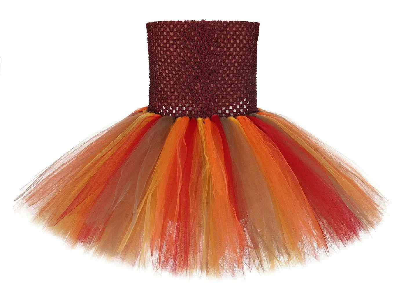 Fall Thanksgiving Tutu Dress Girl Maple Leaf Skirt with Hair Strap