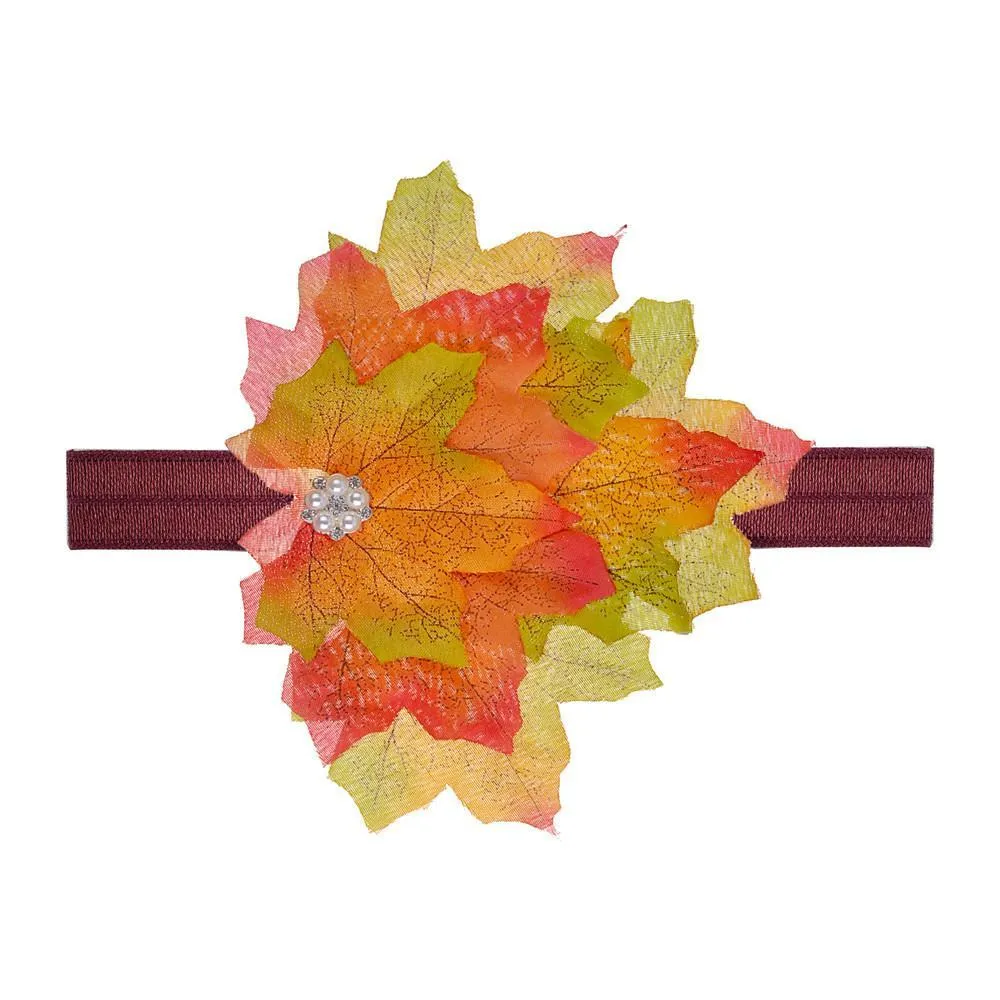 Fall Thanksgiving Tutu Dress Girl Maple Leaf Skirt with Hair Strap