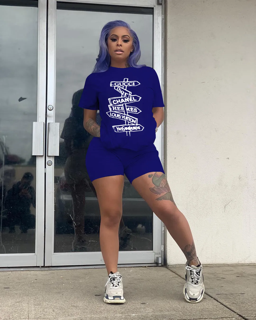 Fashion Letter Print Two Piece Set（AY1855）