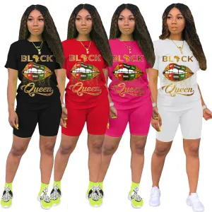 Fashion Lips Queen Short Sleeve Set (AY1062)
