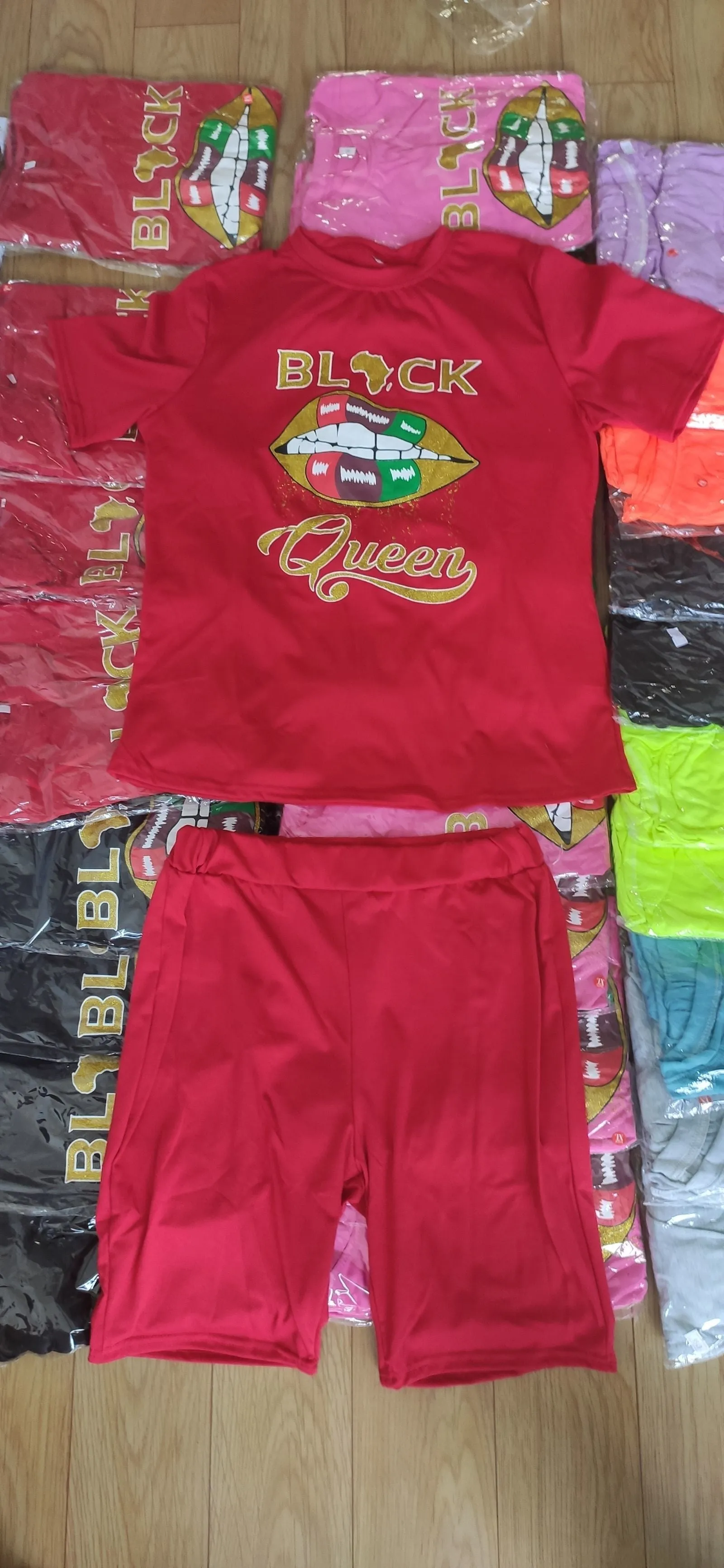 Fashion Lips Queen Short Sleeve Set (AY1062)