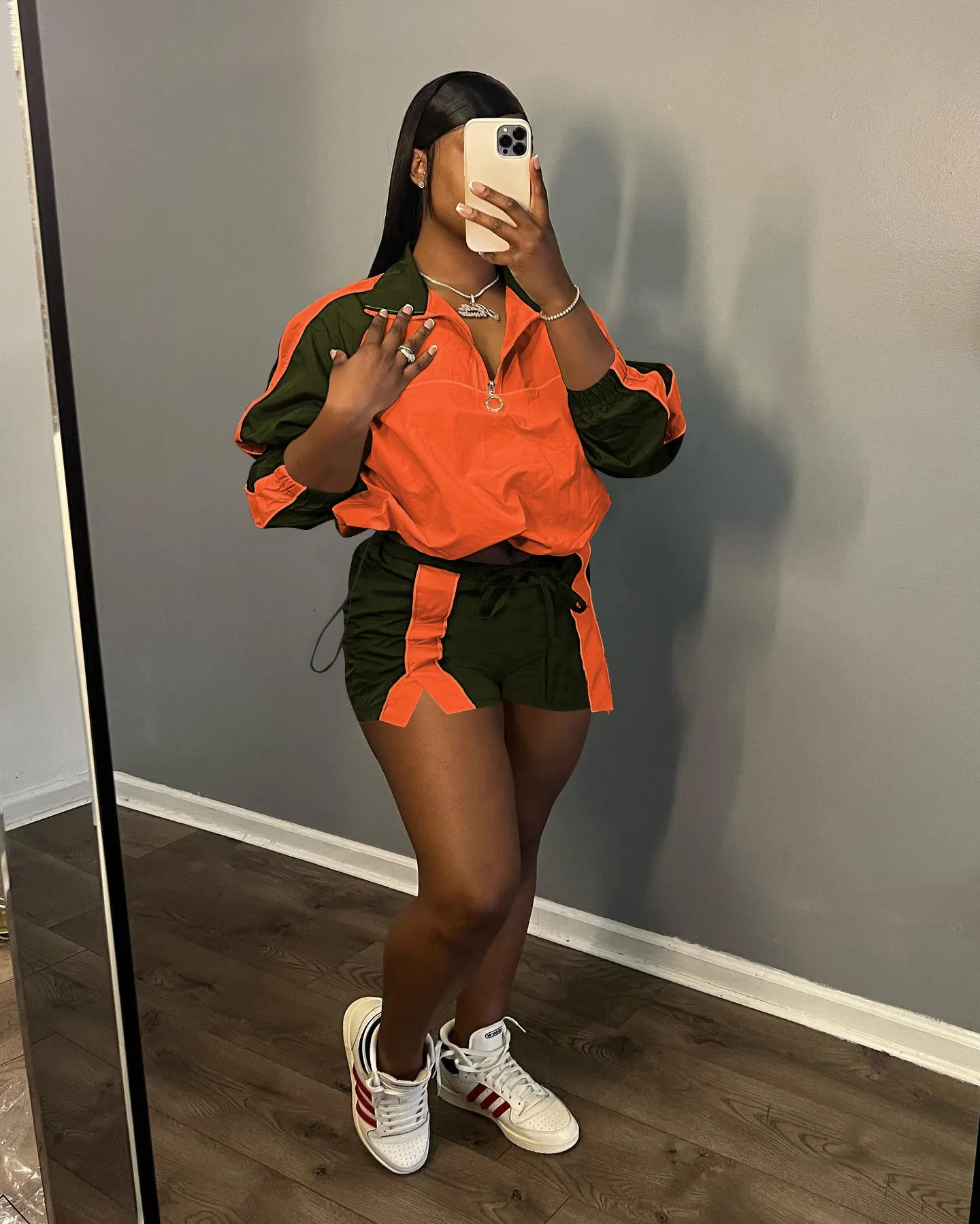 Fashion multi-color color matching two-piece set AY2949