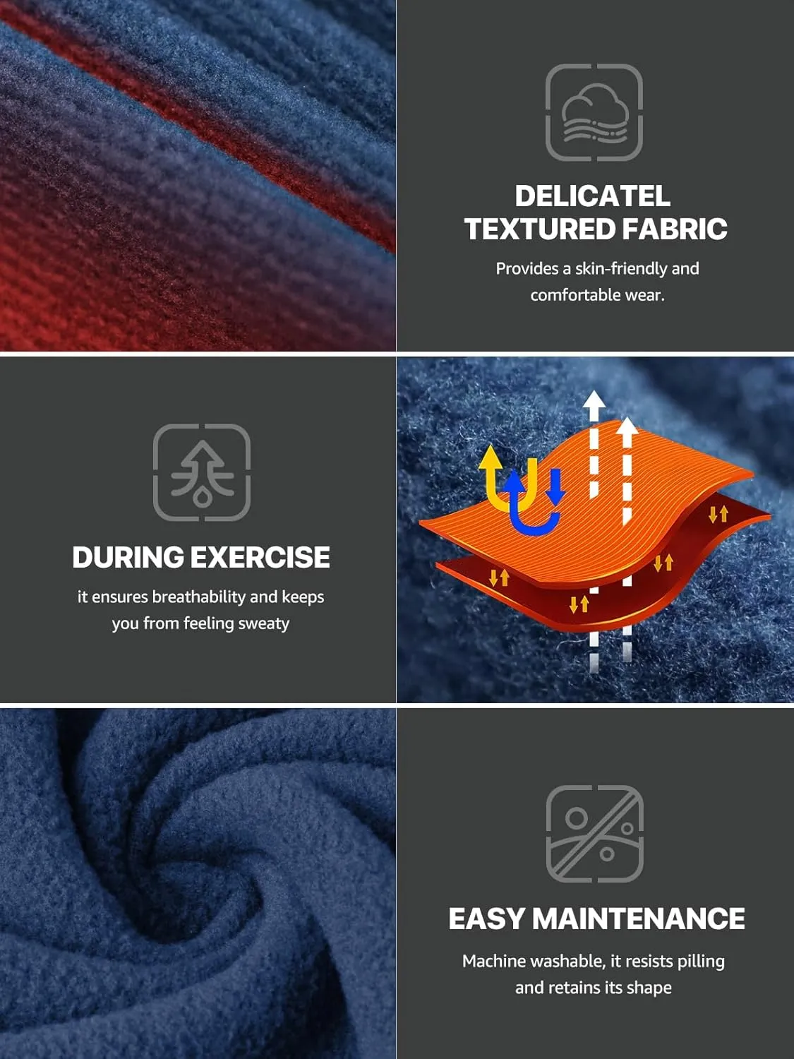 FREE SOLDIER Men's Thermal Henley Long Sleeve Shirts Fleece Pullover Sweaters Lightweight Sweatshirts